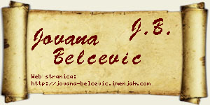 Jovana Belčević vizit kartica